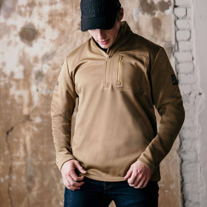 Waffle Knit Half Zip  Jacket
