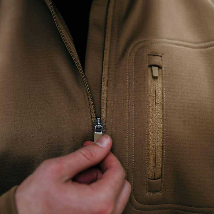 Half Zip Waffle Top