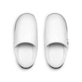 Men's Cozy Indoor Slippers — Minimal White Slip-On with Subtle Logo - JSM-Street Dreams