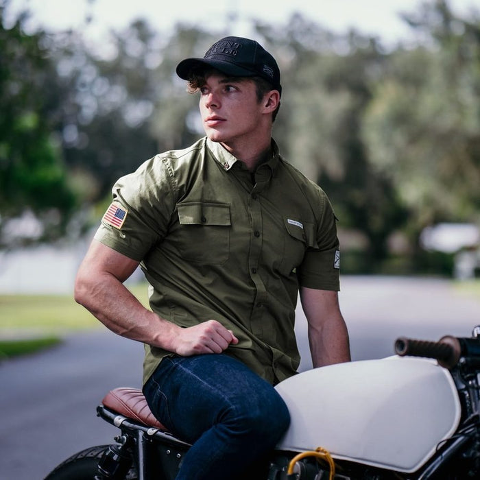 Grunt Style Grunt Style Garage Button Down - Military Green other tops