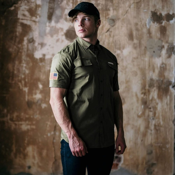 Grunt Style Grunt Style Garage Button Down - Military Green other tops