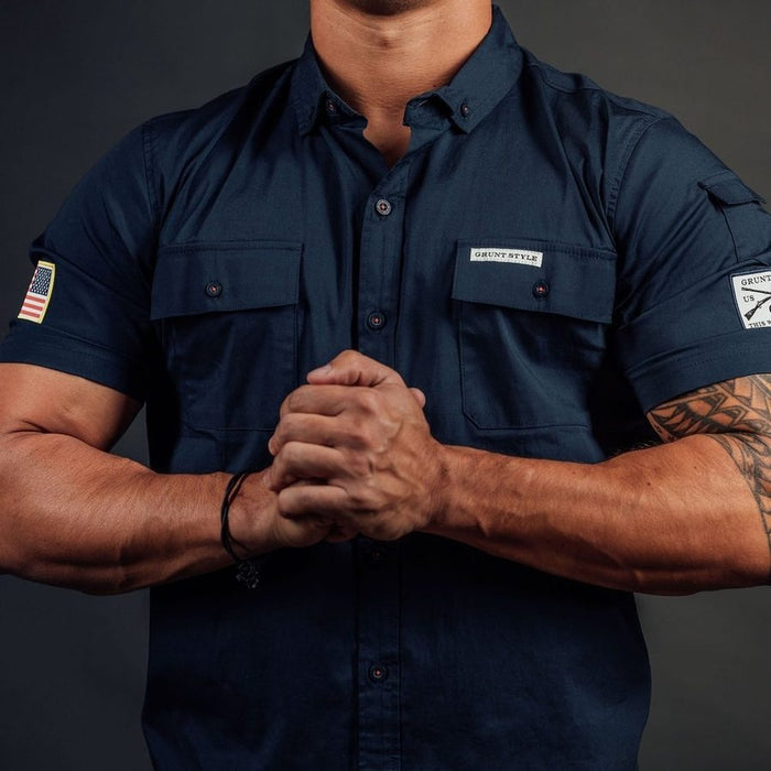Grunt Style Grunt Style Garage Button Down - Navy other tops