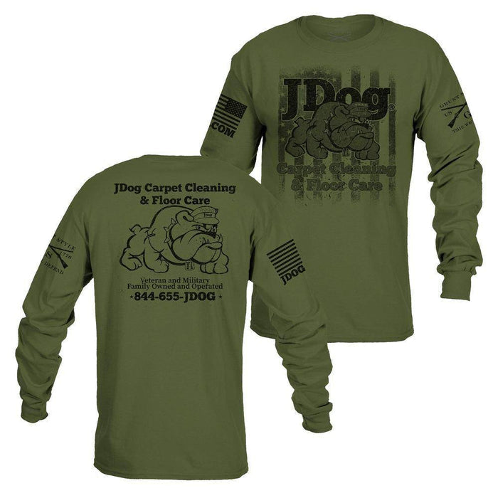 JDog Carpet Cleaning & Floor Care Military Green Long Sleeved  Tee | Grunt Style
