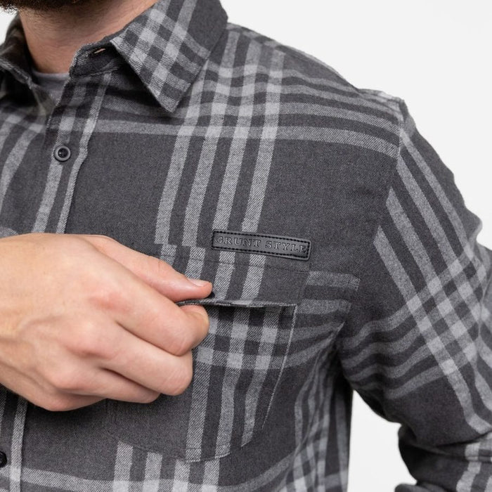 Grunt Style Men's GS Plaid Flannel - Gray