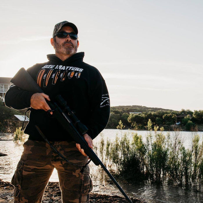 Size Matters Men's Black Hoodie | Grunt Style