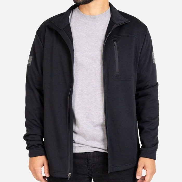 Men's Waffle Top Full-Zip Jacket - Black
