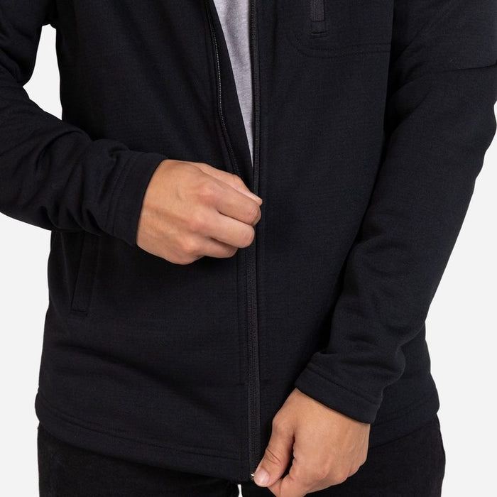Men's Waffle Top Full-Zip Jacket - Black