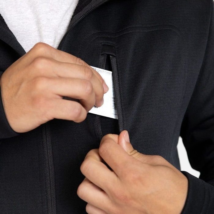 Men's Waffle Top Full-Zip Jacket - Black