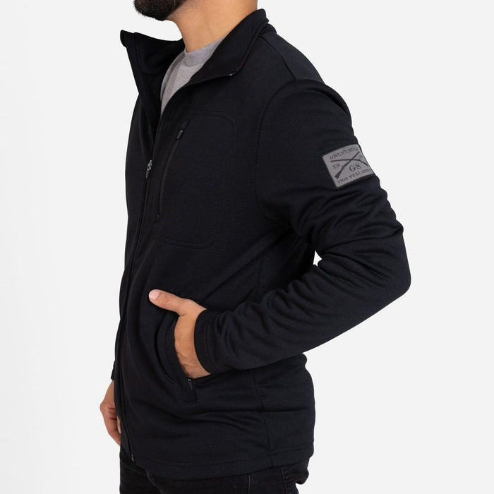 Men's Waffle Top Full-Zip Jacket - Black
