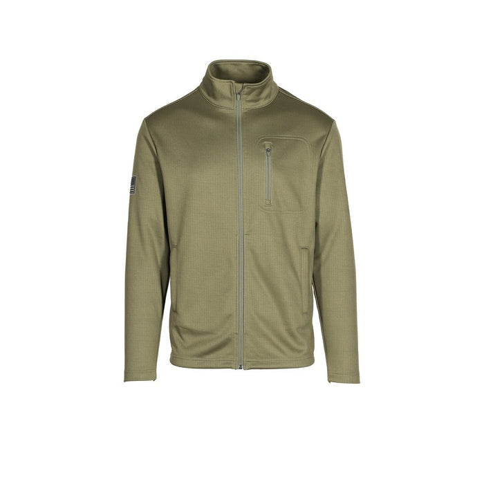 Men's Waffle Top Full-Zip Jacket - Military Green