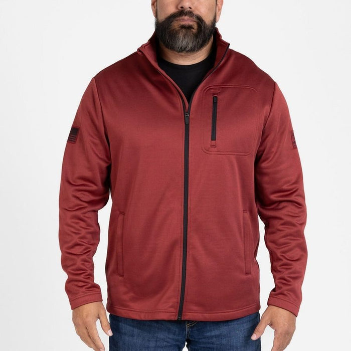Men's Waffle Top Full-Zip Jacket - Red Plum