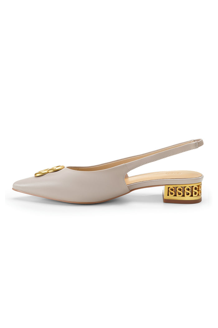 Milly Slingback Shoes - Ecru