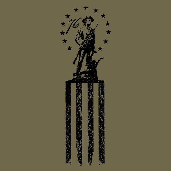 Grunt Style Minutemen T-Shirt - Military Green artwork