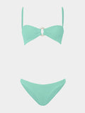 Misty Bikini With Pearly Hoop - Metallic Mint