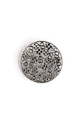 Monogram Carved Brooch - Silver