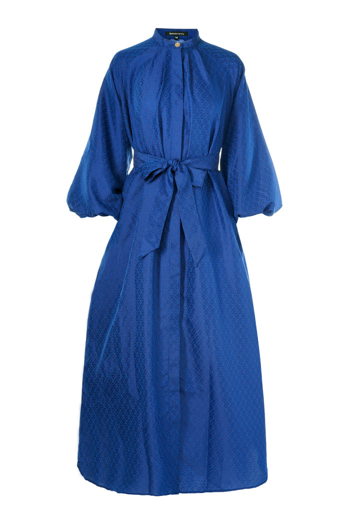 Monogram Embossed Maxi Dress - Navy