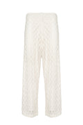 Monogram Embroidery Pants - Cream
