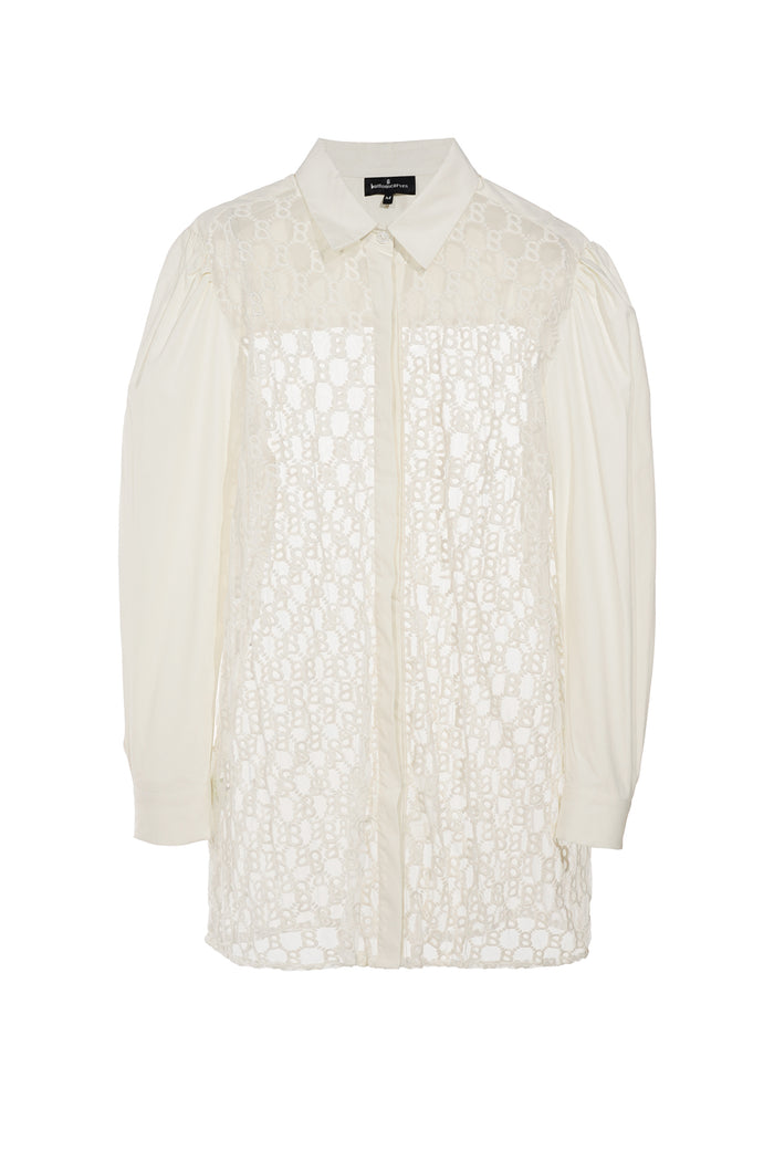 Monogram Embroidery Shirt - Cream
