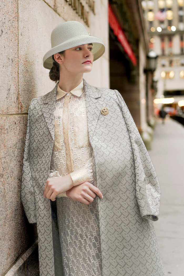Monogram Embroidery Shirt with Pocket - Cream