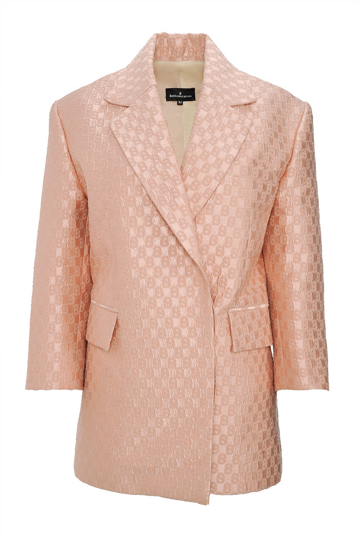 Monogram Jacquard Blazer - Peach