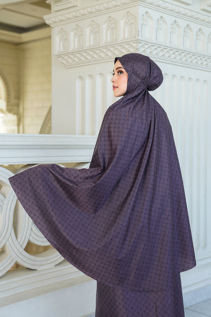 monogram mini capsule prayer robe in plum by buttonscarves