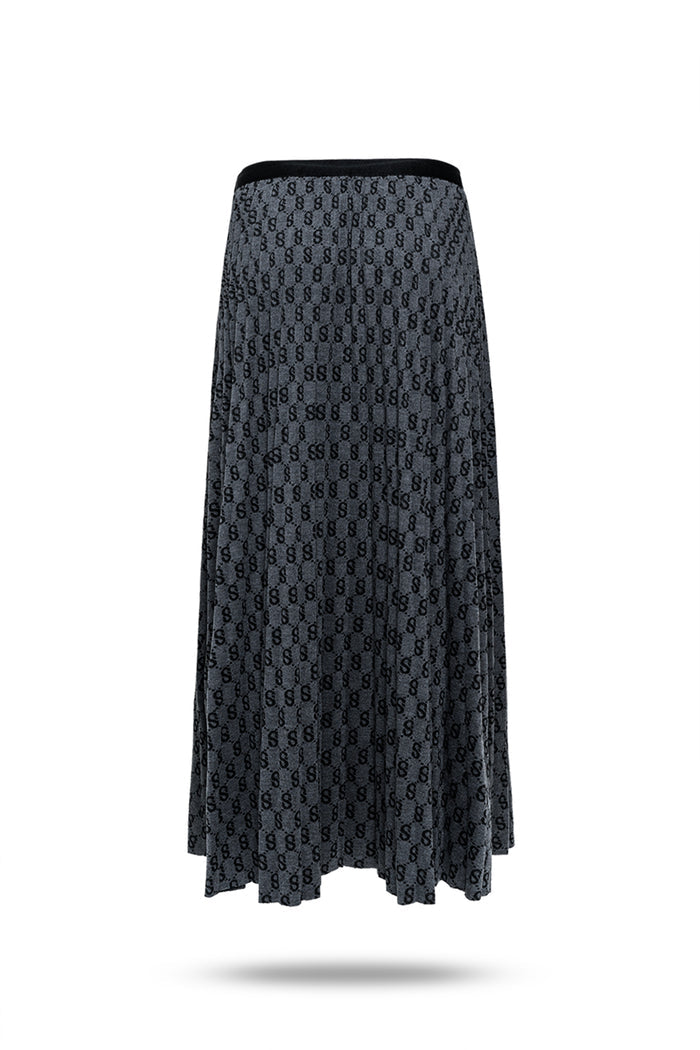 Monogram Pleated Skirt - Cookies Cream