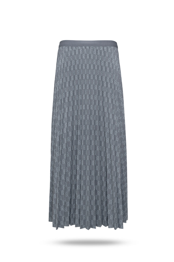 Monogram Pleated Skirt - Flagstone