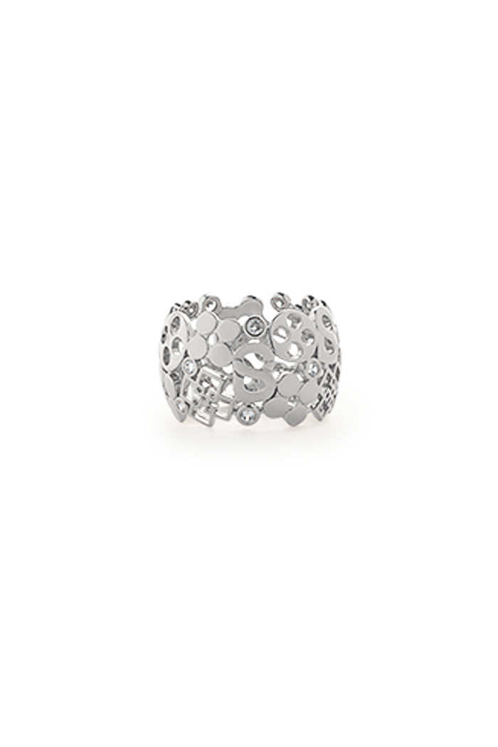 Monogram Ring Brooch - Silver