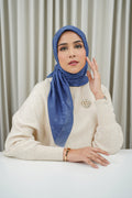 Monogram Scramble Voile Square - Classic Blue