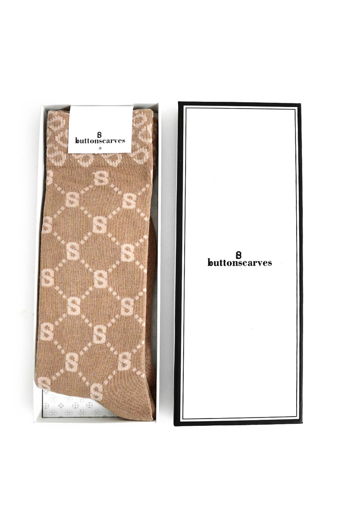 Monogram Socks Brown