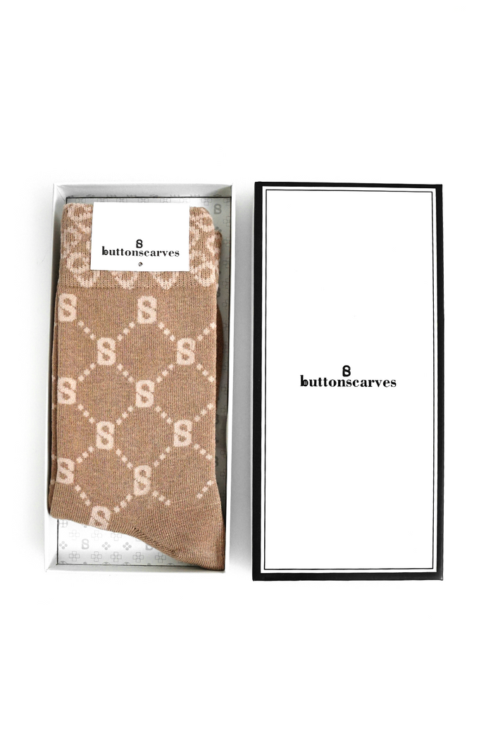 Monogram Socks Brown