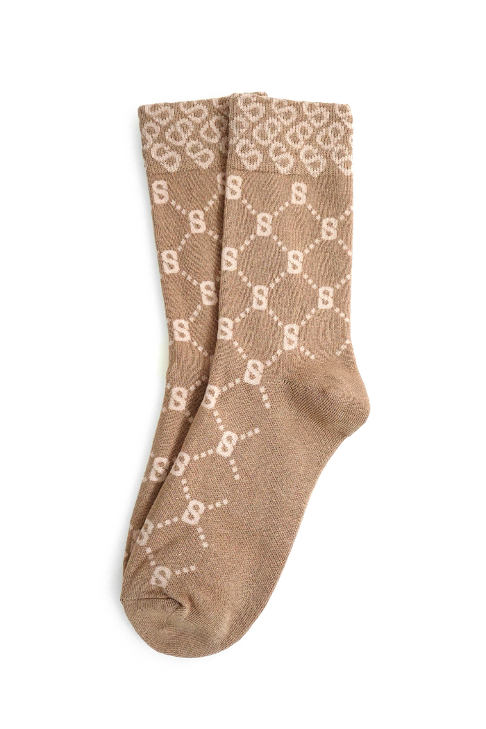 Monogram Socks Brown