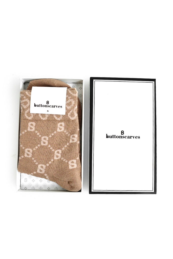 Monogram Socks Brown