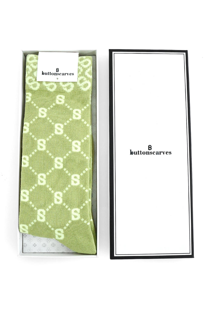 Monogram Socks Green