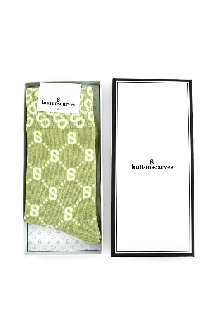 Monogram Socks Green