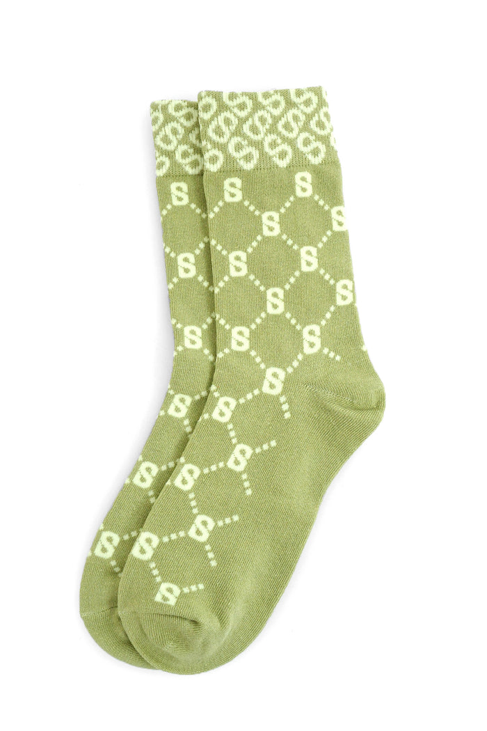 Monogram Socks Green