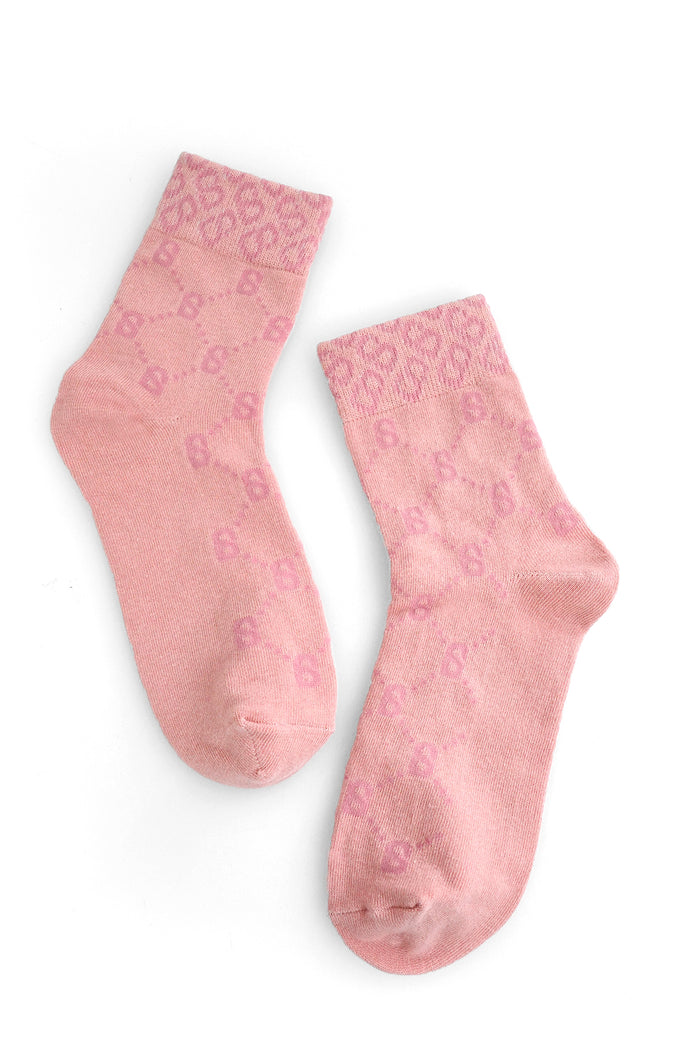 Monogram Socks Pink