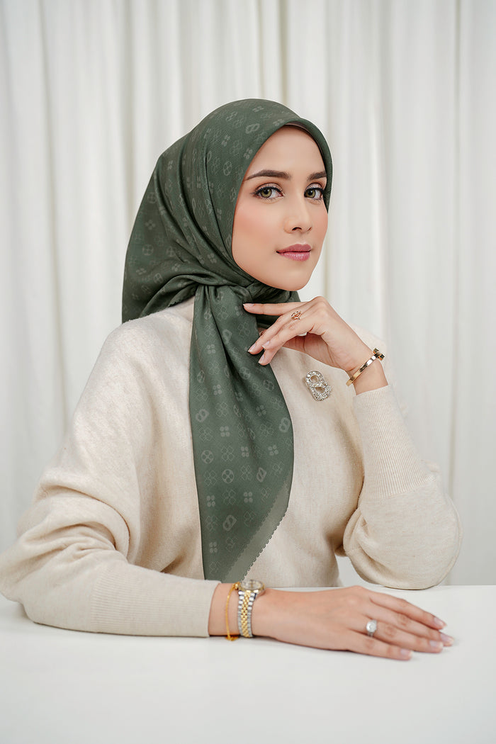 Monogram Voile Square - Dark Forest