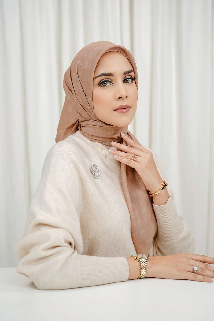 Monogram Voile Square - Misty Rose