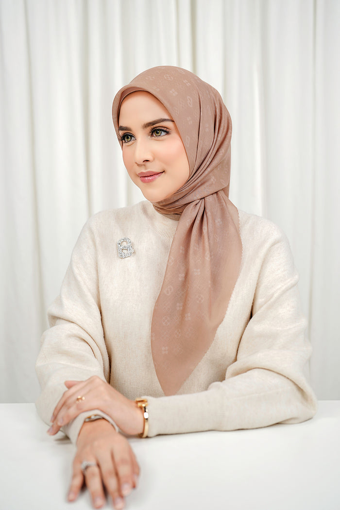 Monogram Voile Square - Misty Rose