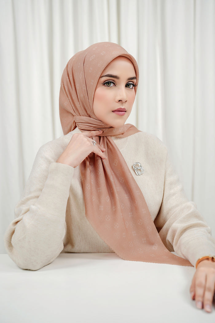 Monogram Voile Square - Persimmon
