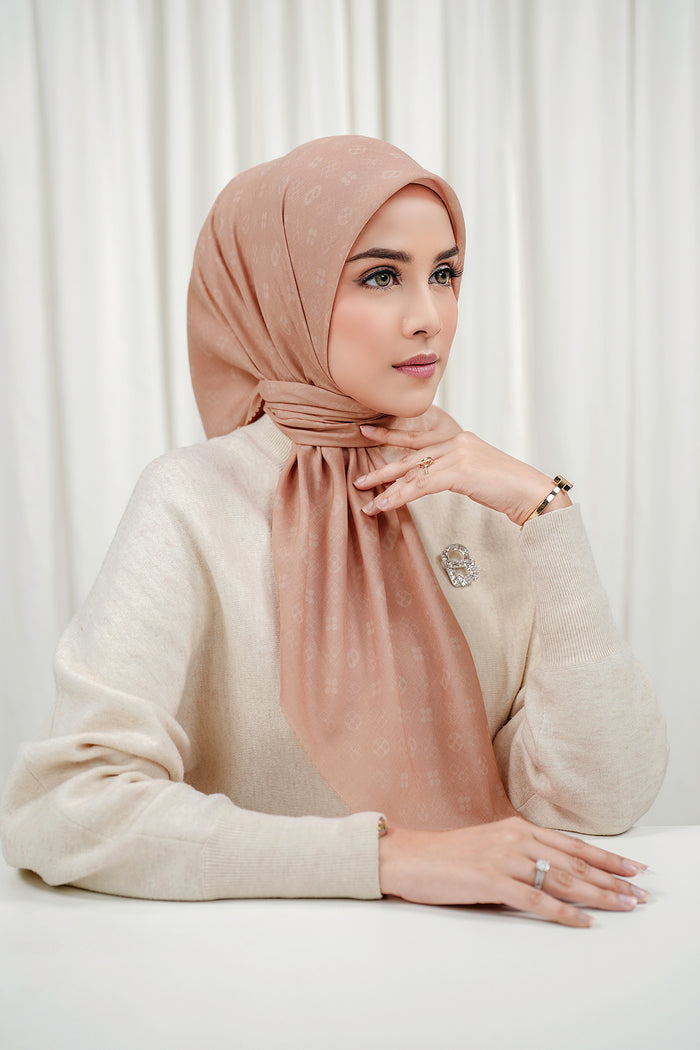 Monogram Voile Square - Persimmon