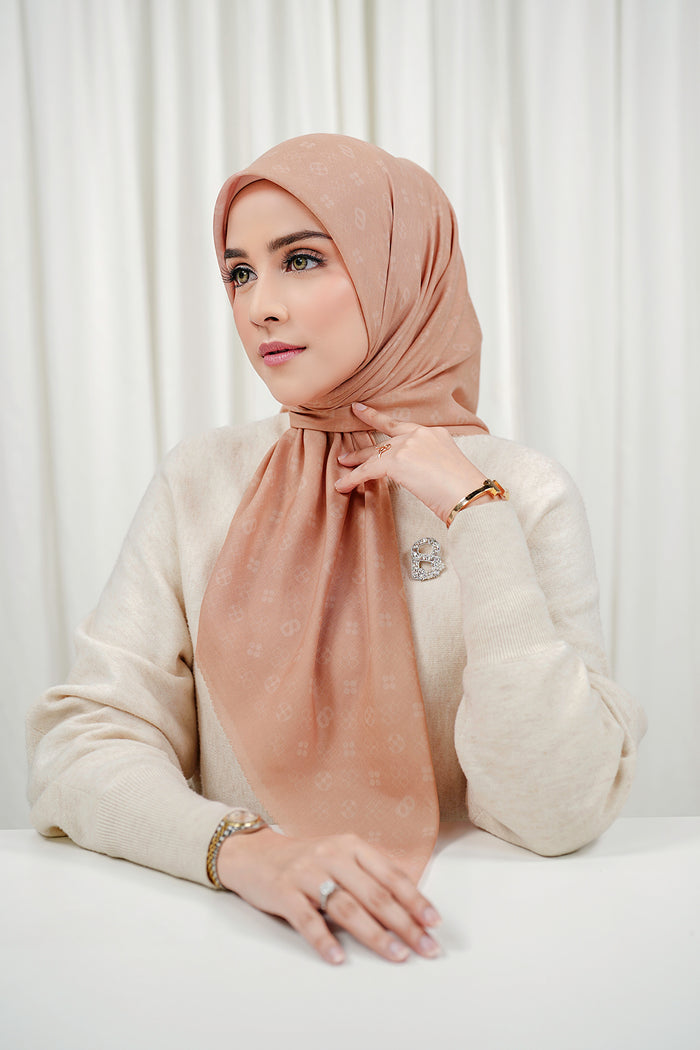 Monogram Voile Square - Persimmon