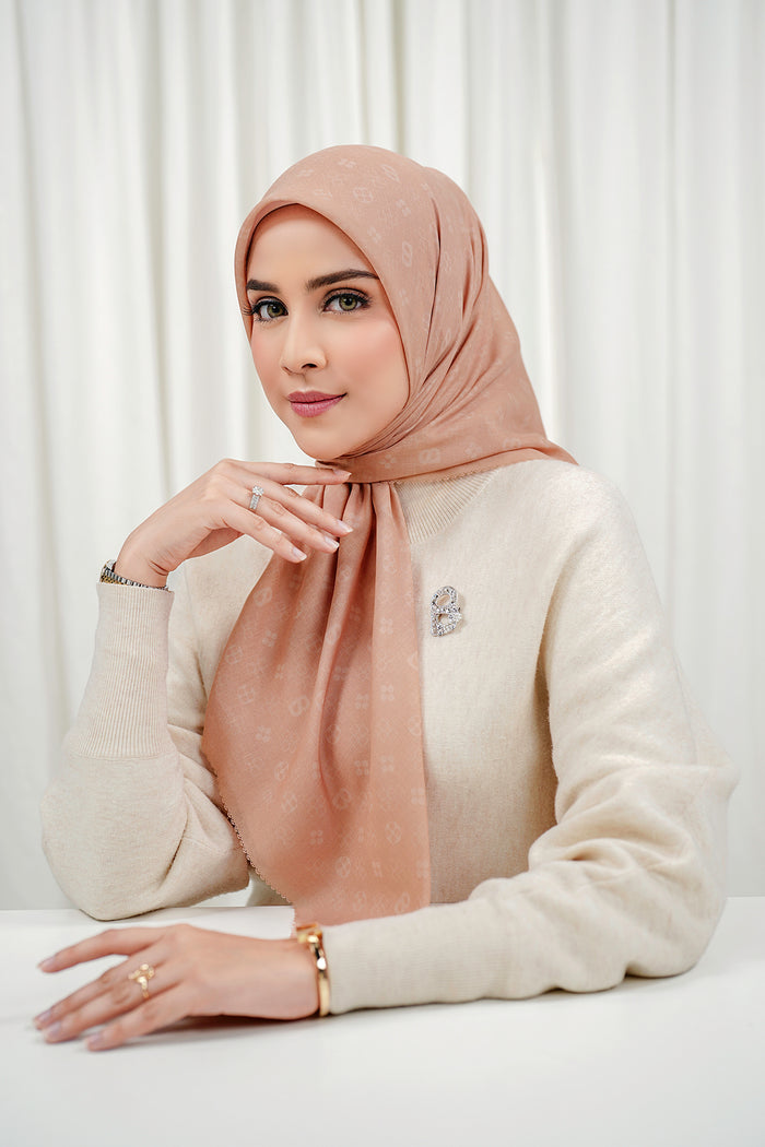 Monogram Voile Square - Persimmon