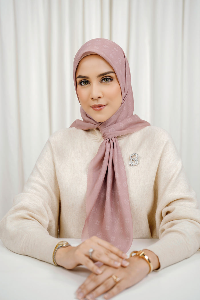 Monogram Voile Square - Wild Rose