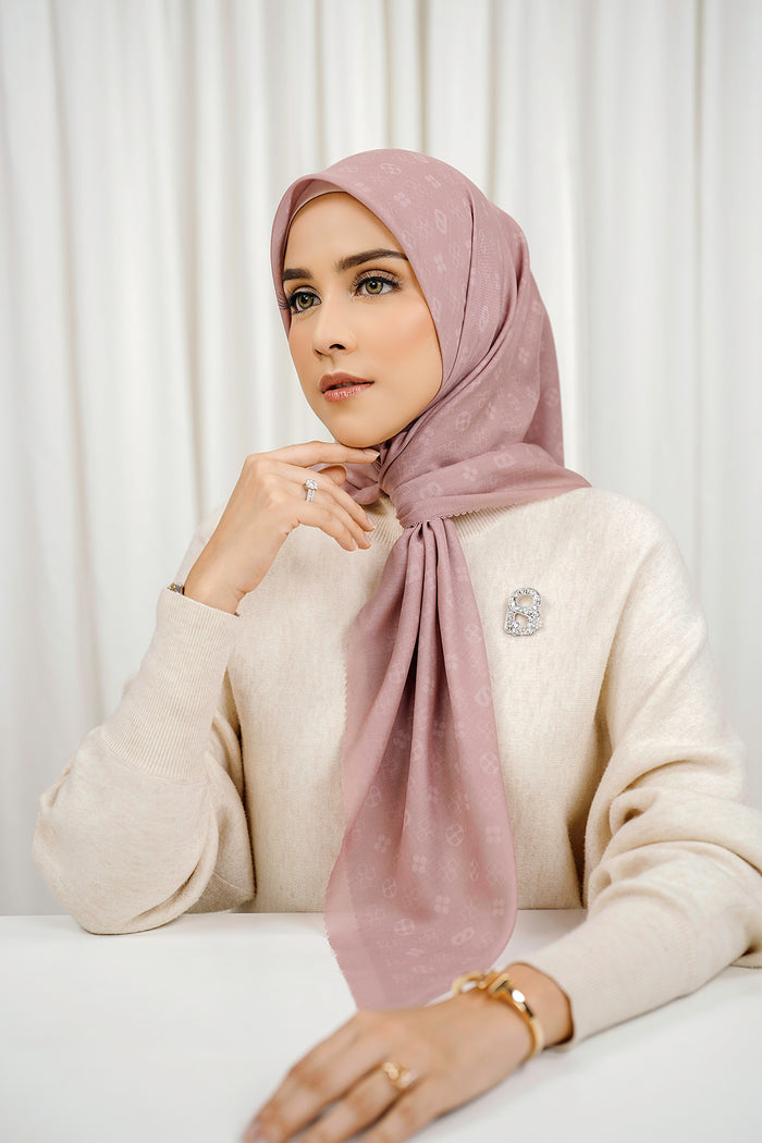 Monogram Voile Square - Wild Rose