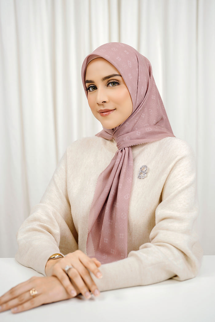 Monogram Voile Square - Wild Rose