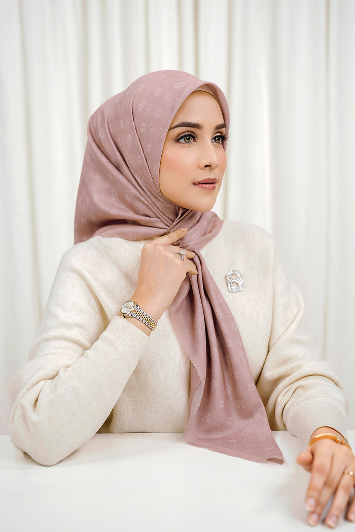 Monogram Voile Square - Wild Rose