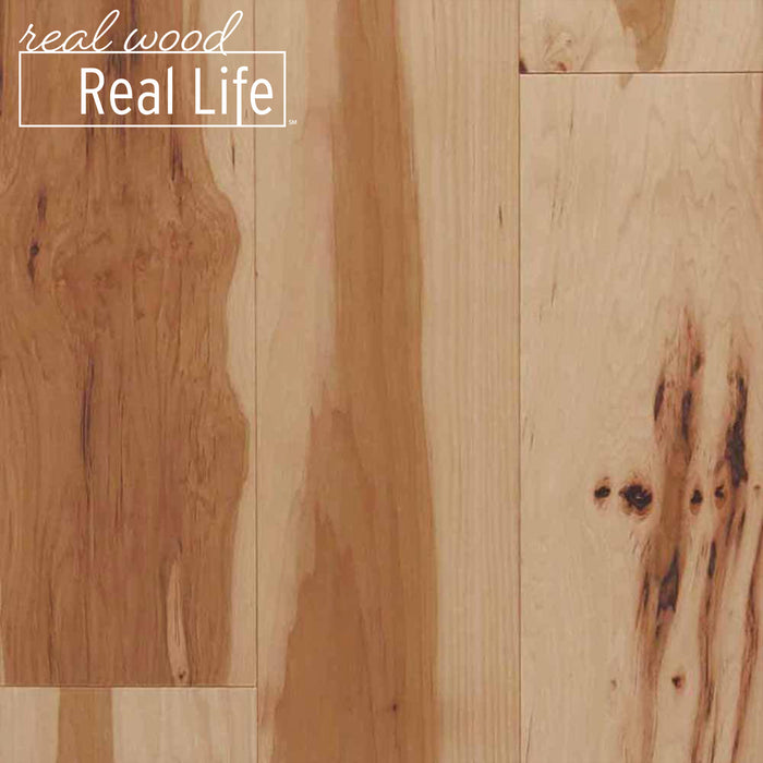 Natural Low Gloss Hickory 3/4 in. T x 3 in. W Smooth Solid Hardwood Flooring (24 sq.ft./case)