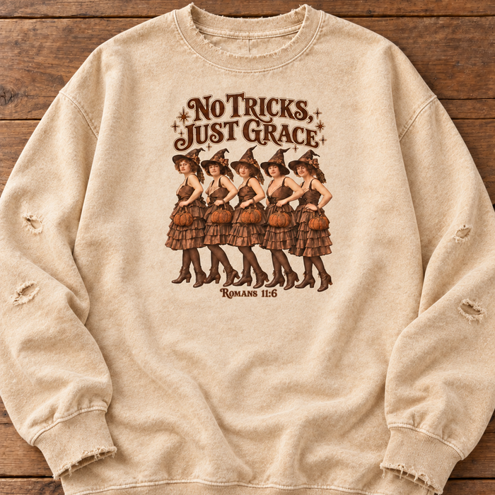 No Tricks, Just Grace tea stained tops